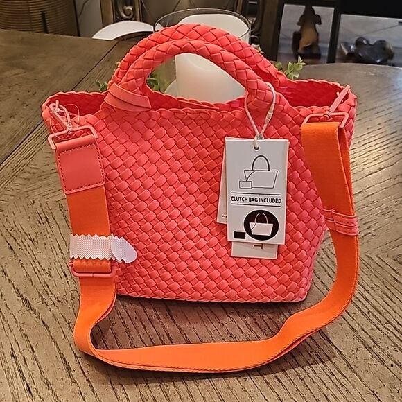 Madison West Kya neoprene 2 in 1 satchel bag NWT thick web canvas strap - Picture 1 of 7